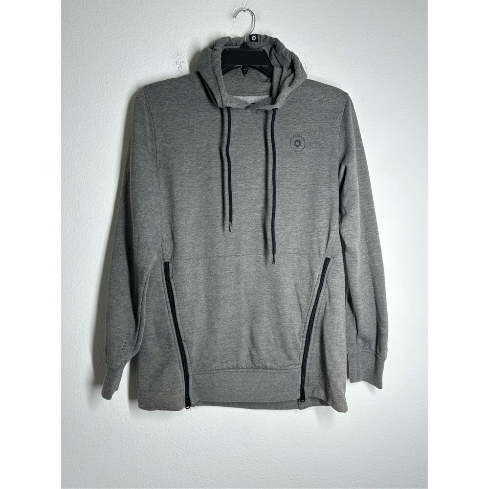 Core By Jack & Jones Men’s Gray Hoodie Zip Trim Size L Elbows Patch